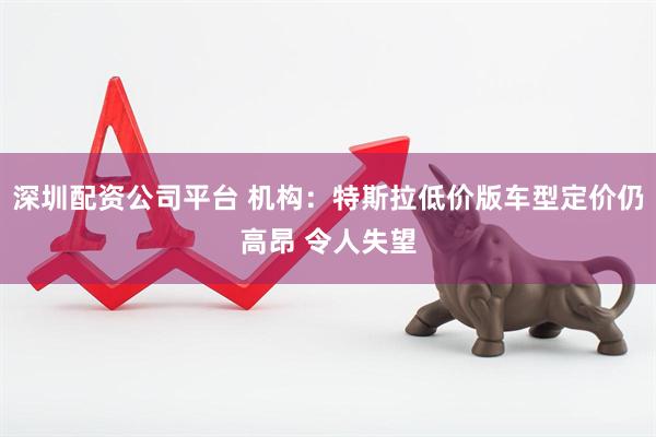深圳配资公司平台 机构：特斯拉低价版车型定价仍高昂 令人失望