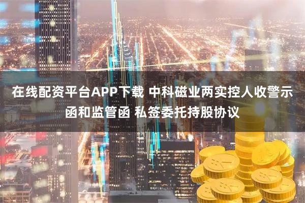 在线配资平台APP下载 中科磁业两实控人收警示函和监管函 私签委托持股协议