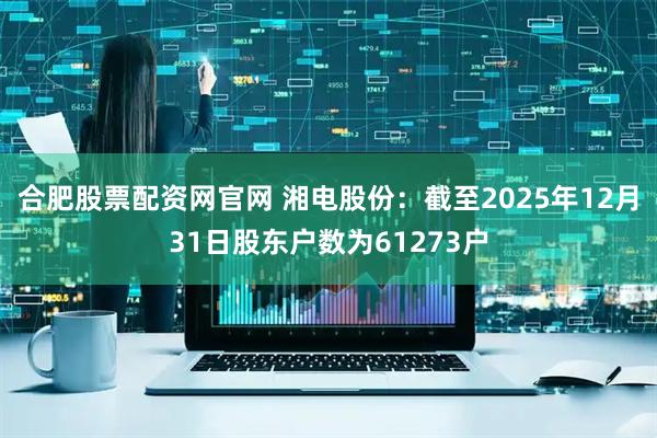 合肥股票配资网官网 湘电股份：截至2025年12月31日股东户数为61273户