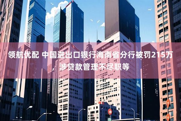 领航优配 中国进出口银行海南省分行被罚215万，涉贷款管理不尽职等